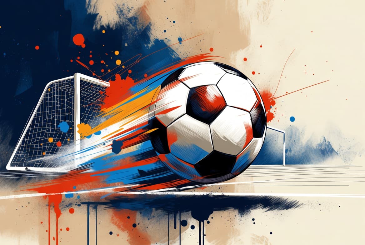 Soccer ball in motion toward the goal